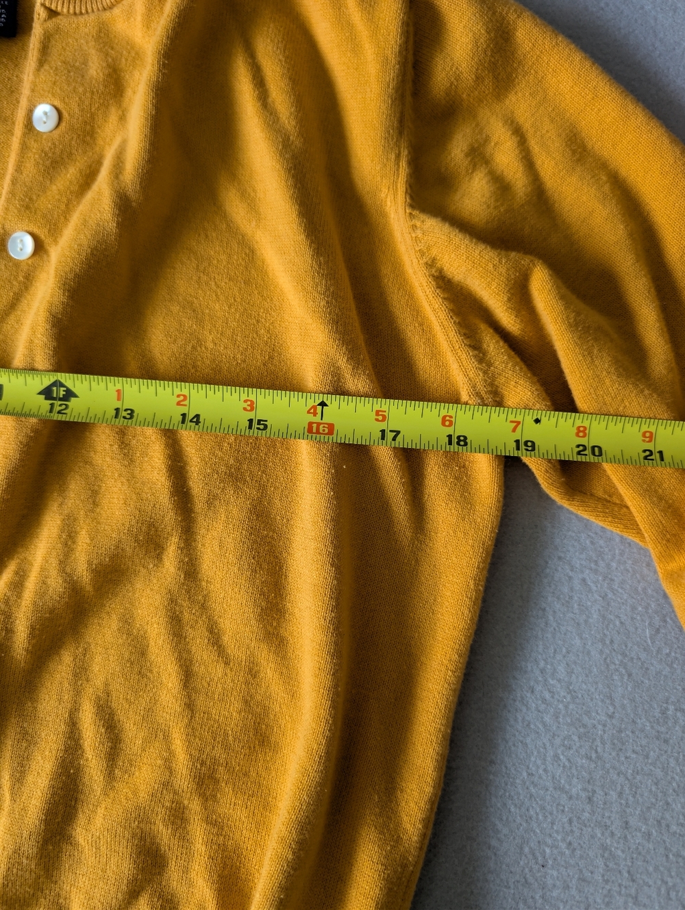 Vintage 90s Land's End 100% Cotton Women's Cardigan Sweater 2 Pc Set Yellow Sz S - Picture 11 of 16